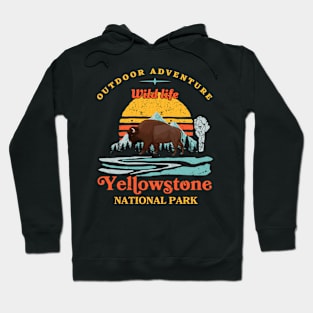 Bison Yellowstone National Park Adventure Wild Life Hoodie